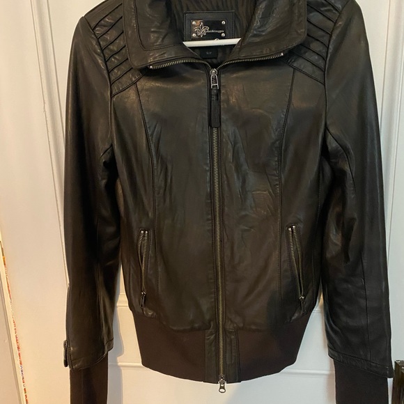 Mackage - Aritzia - Brown Lambskin Leather Jacket - Picture 4 of 10